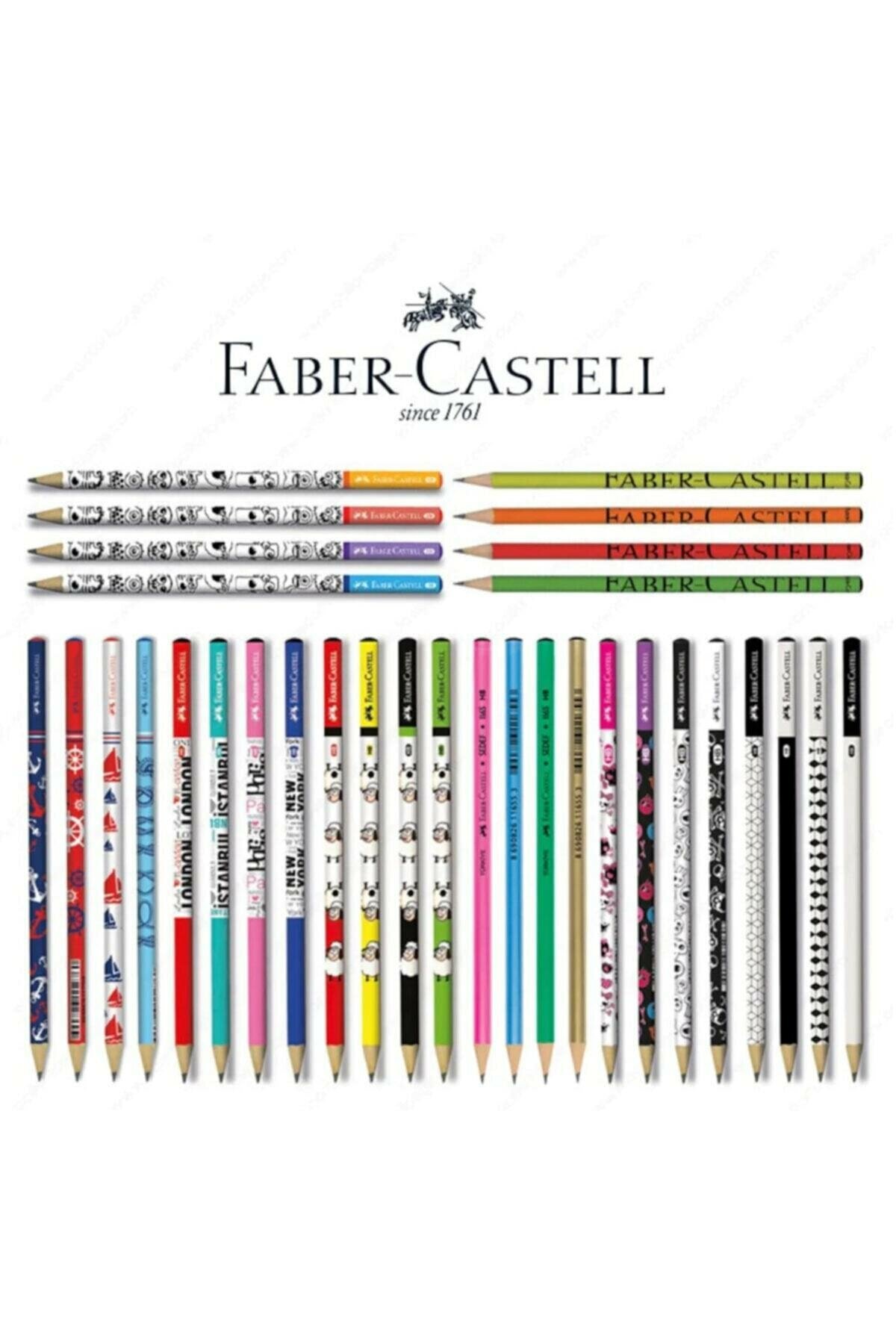 Faber Castell 12'li Karma Desen Yuvarlak Kurşun Kalem Faber Castell 12'li Karma Desen Yuvarlak Kurşun Kalem