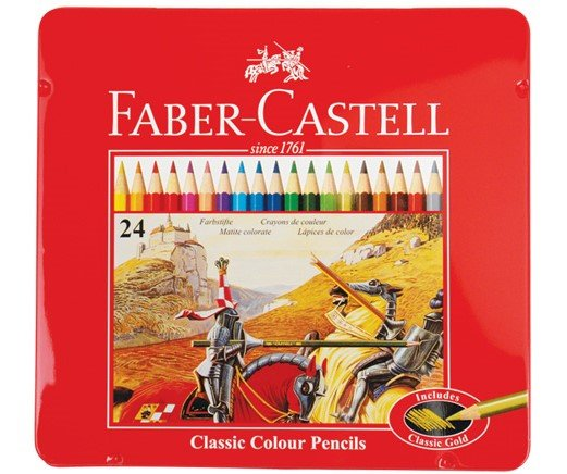 Faber Castell 24'lü Kuru Boya Kalemi Metal Kutu Faber Castell 24'lü Kuru Boya Kalemi Metal Kutu