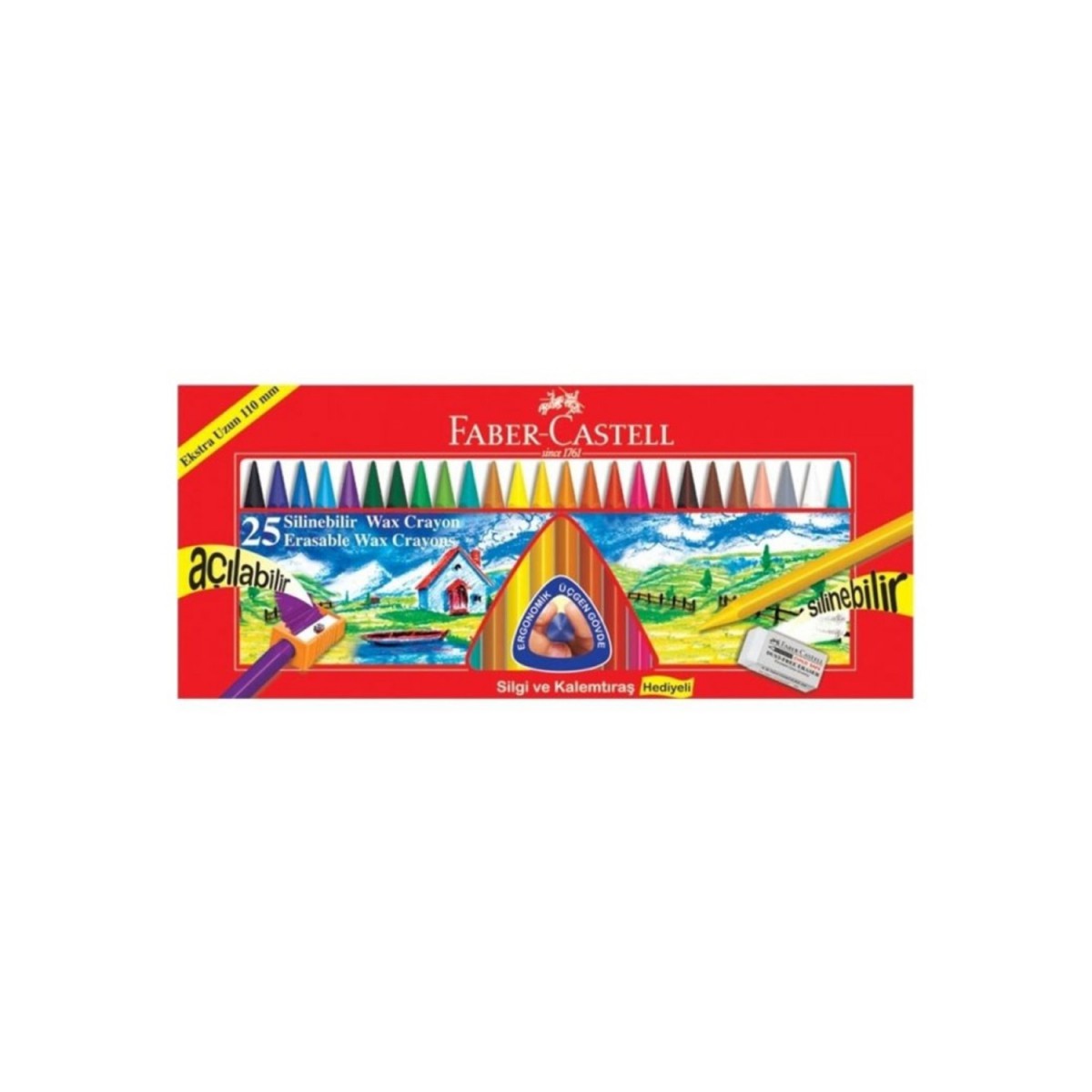 Faber Castell 25 Renk Silinebilir Mum Boya / 5281122725
