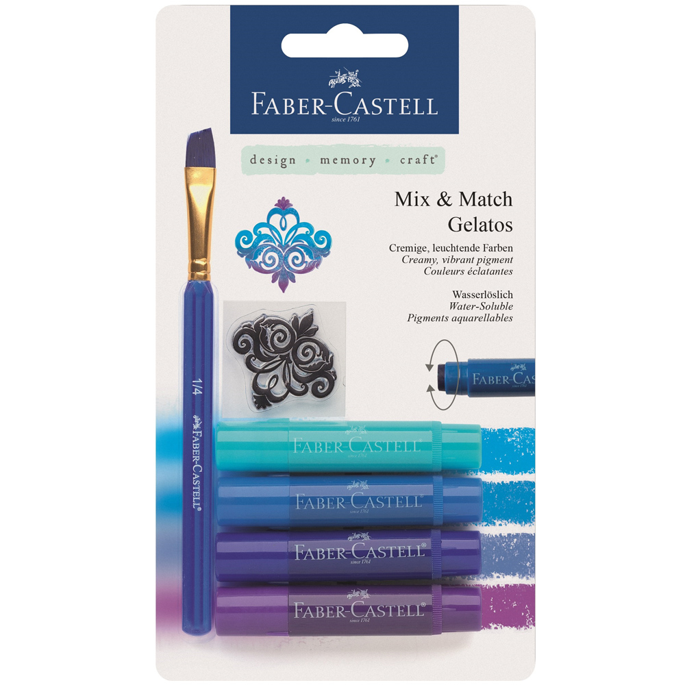 Faber Castell Gelato 4'lü Sulandırılabilir Pastel Mum Boya Mavi Tonlar / 121803