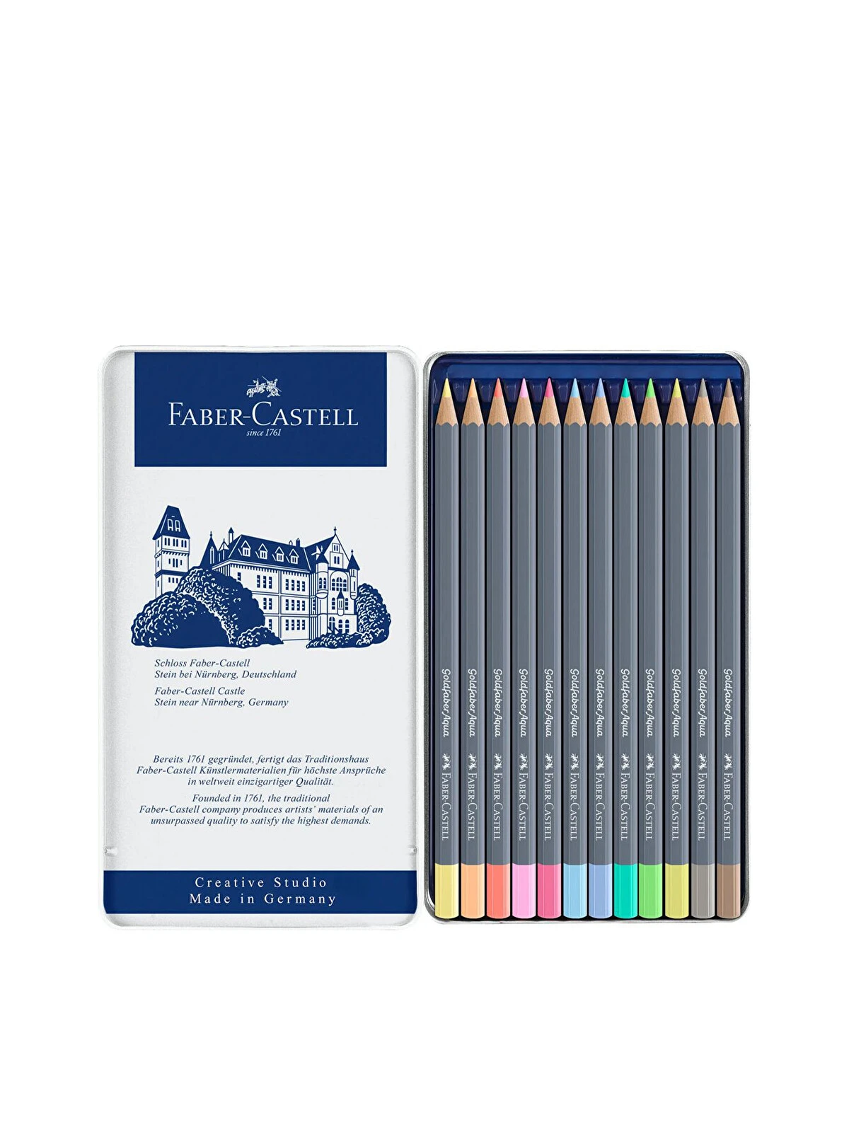 Faber Castell Goldfaber Aqua 12'li Sulandırılabilir Boya Kalemi Seti / Faber Castell Goldfaber Aqua 12'li Sulandırılabilir Boya Kalemi Seti /