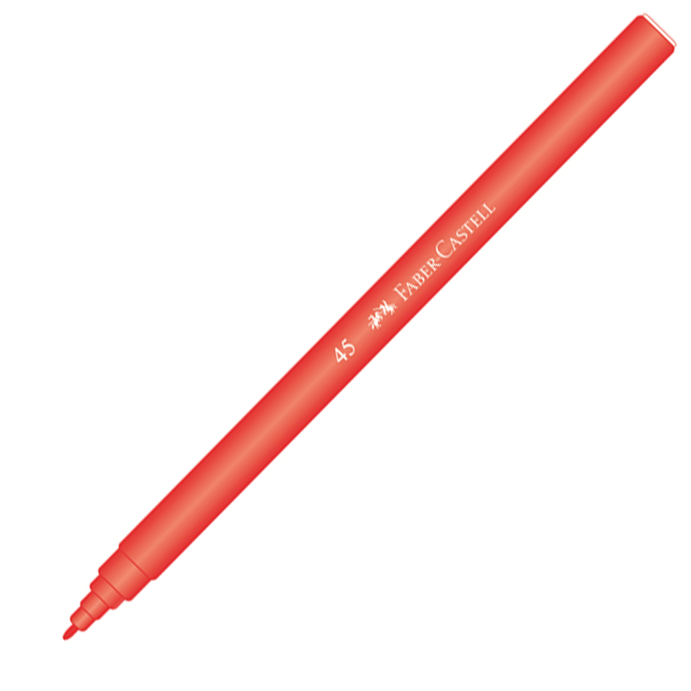 Faber Castell No:45 Keçeli Kalem 10'lu Kutu Kırmızı