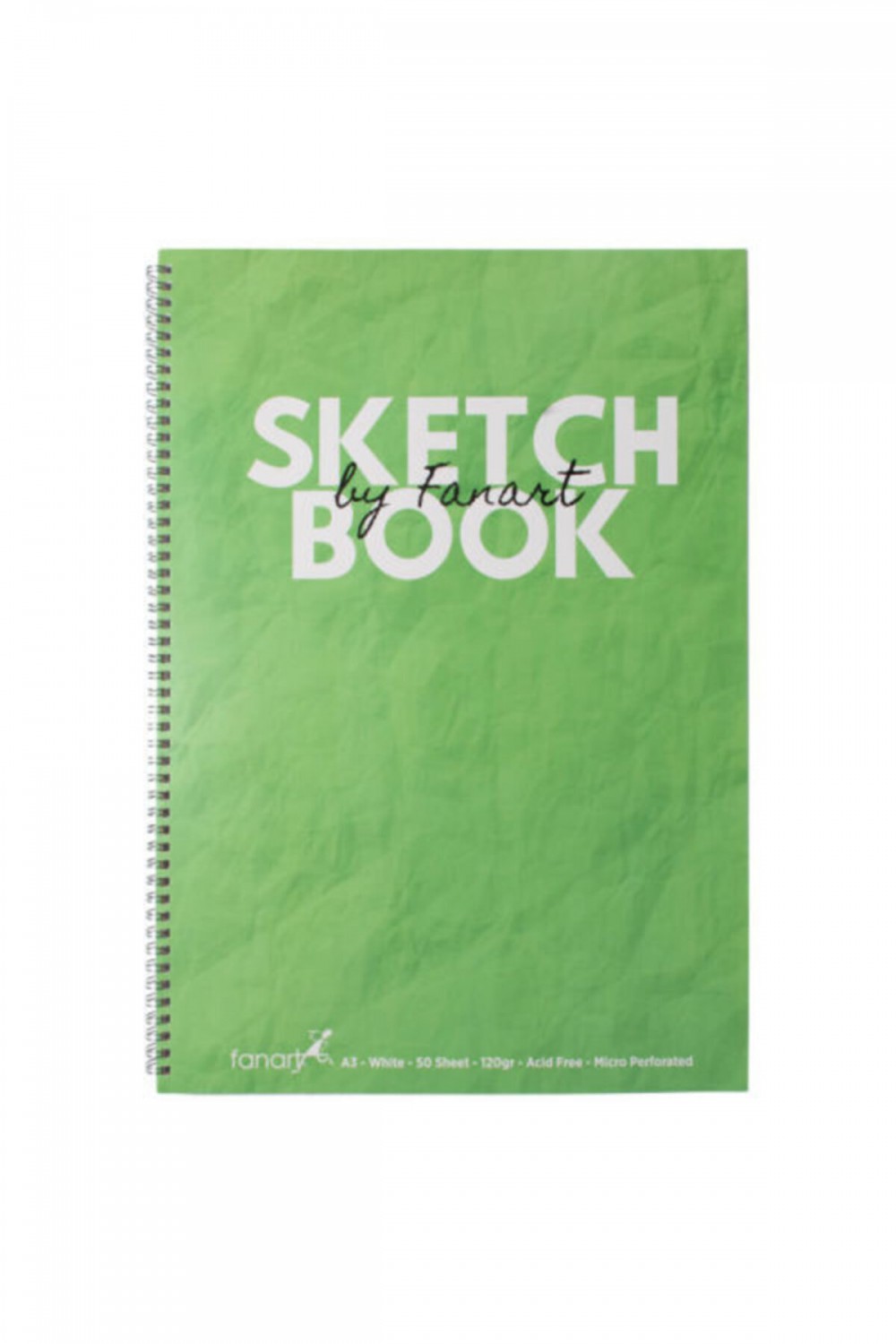 Fanart Sketch Book (eskiz Defteri) A3 Spiralli 120 Gr Beyaz Kağıt- Yeşil