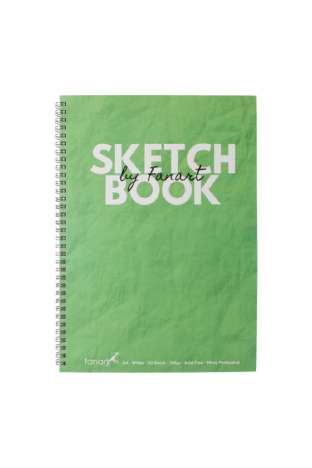 Fanart Sketch Book (eskiz Defteri) A4 Spiralli 120 Gr Beyaz Kağıt- Yeşil (B19)