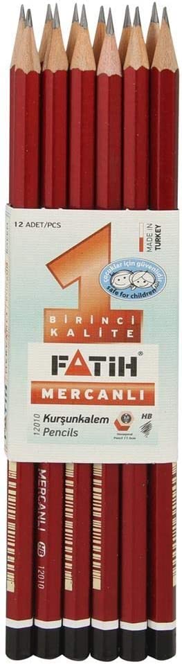 Fatih 12'li HB Mercanlı Kurşun Kalem Fatih 12'li HB Mercanlı Kurşun Kalem