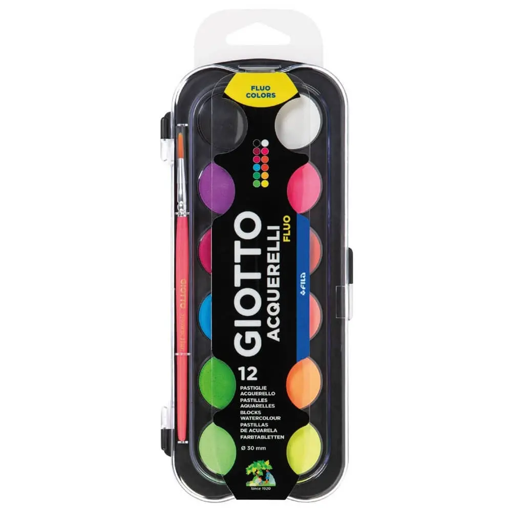 Giotto Fluo 12'li Sulu Boya Seti