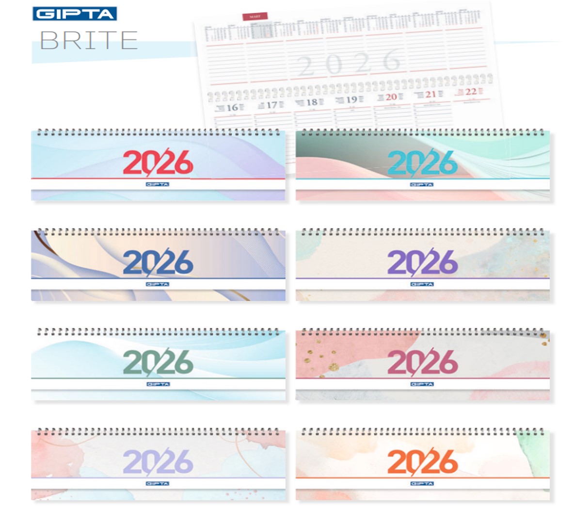 Gıpta 2026 12x33cm Brite Masa Takvimi - 1 Adet / 504-BTK Gıpta 2026 12x33cm Brite Masa Takvimi - 1 Adet / 504-BTK