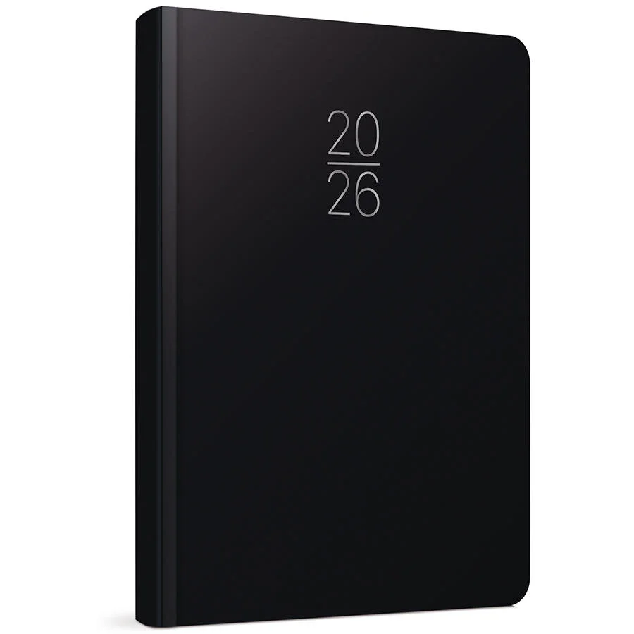 Gıpta 2026 14x20cm Günlük Ekonomik Dikişli Cilt Bezli Ajanda Siyah / ECK-100SI