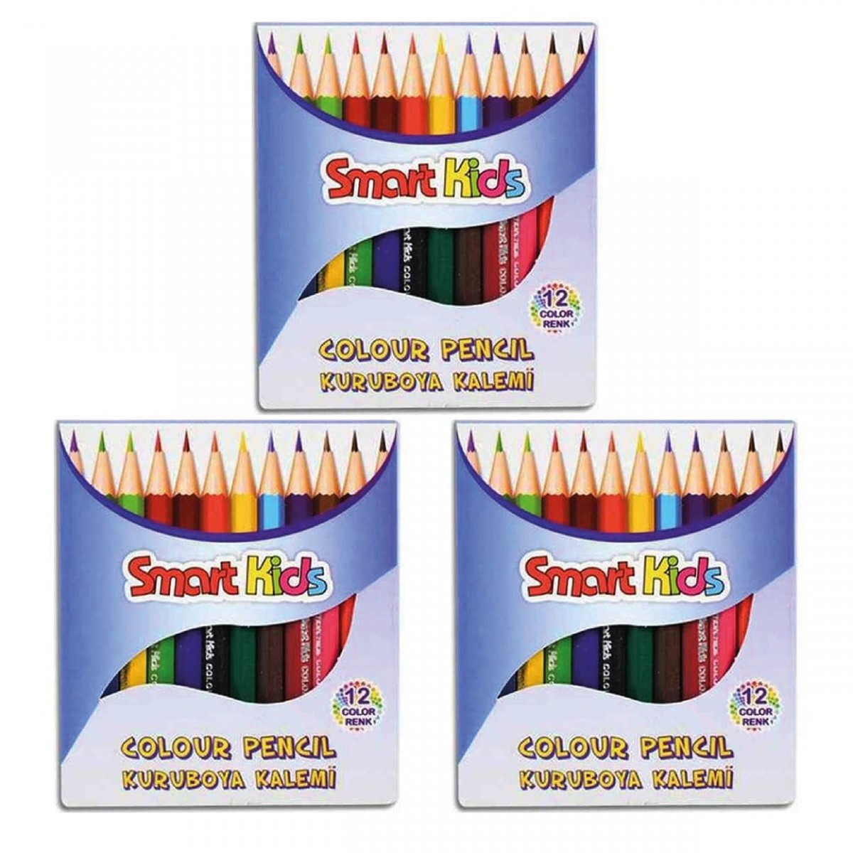 Globox Smart Kids 12'li Yarım Boy Kuru Boya - 3 ADET