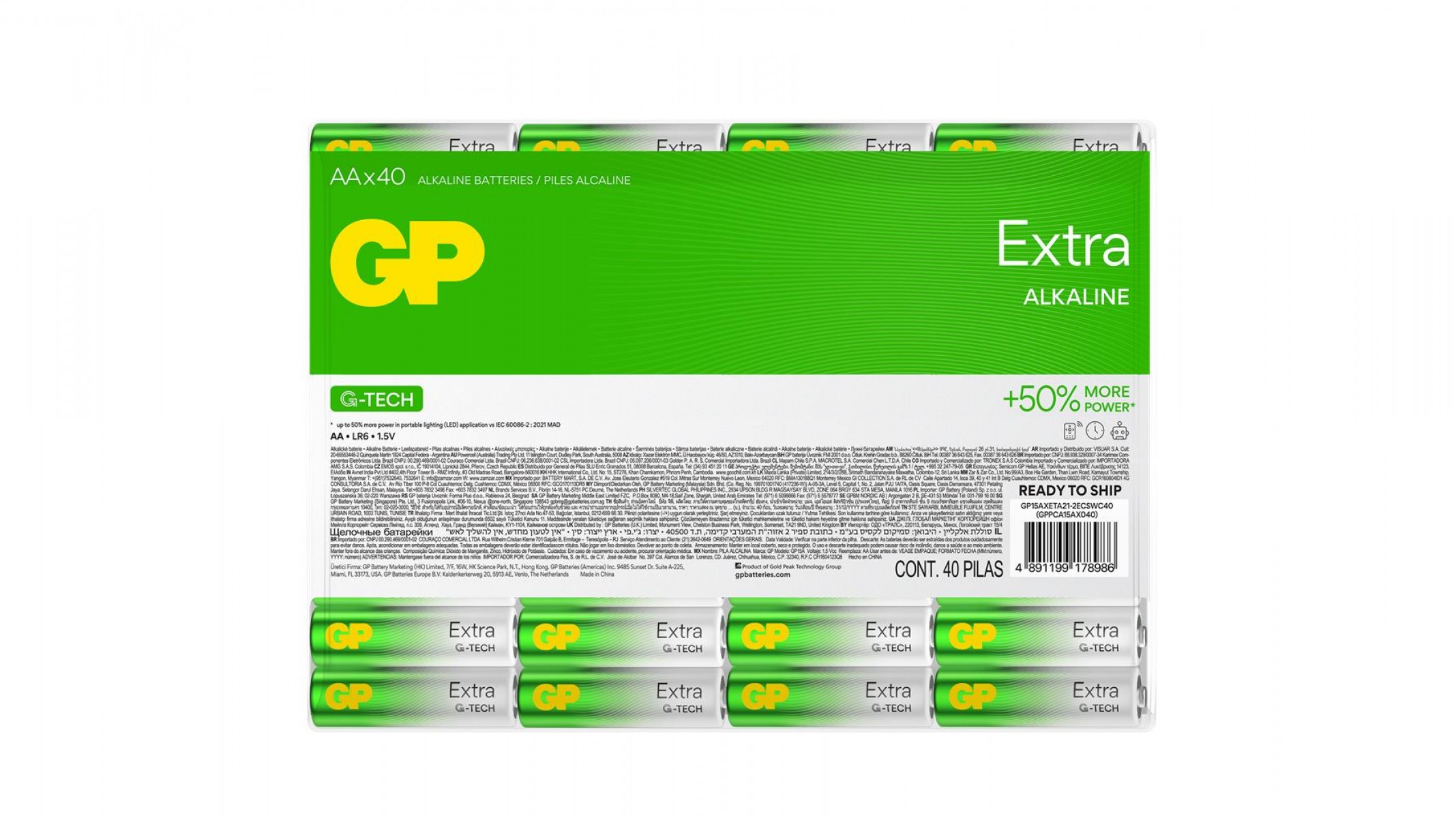 Gp R6 AA Boy Extra Alkalin Kalem Pil 40lı Paket GP15AXETA21-2ECSWC40