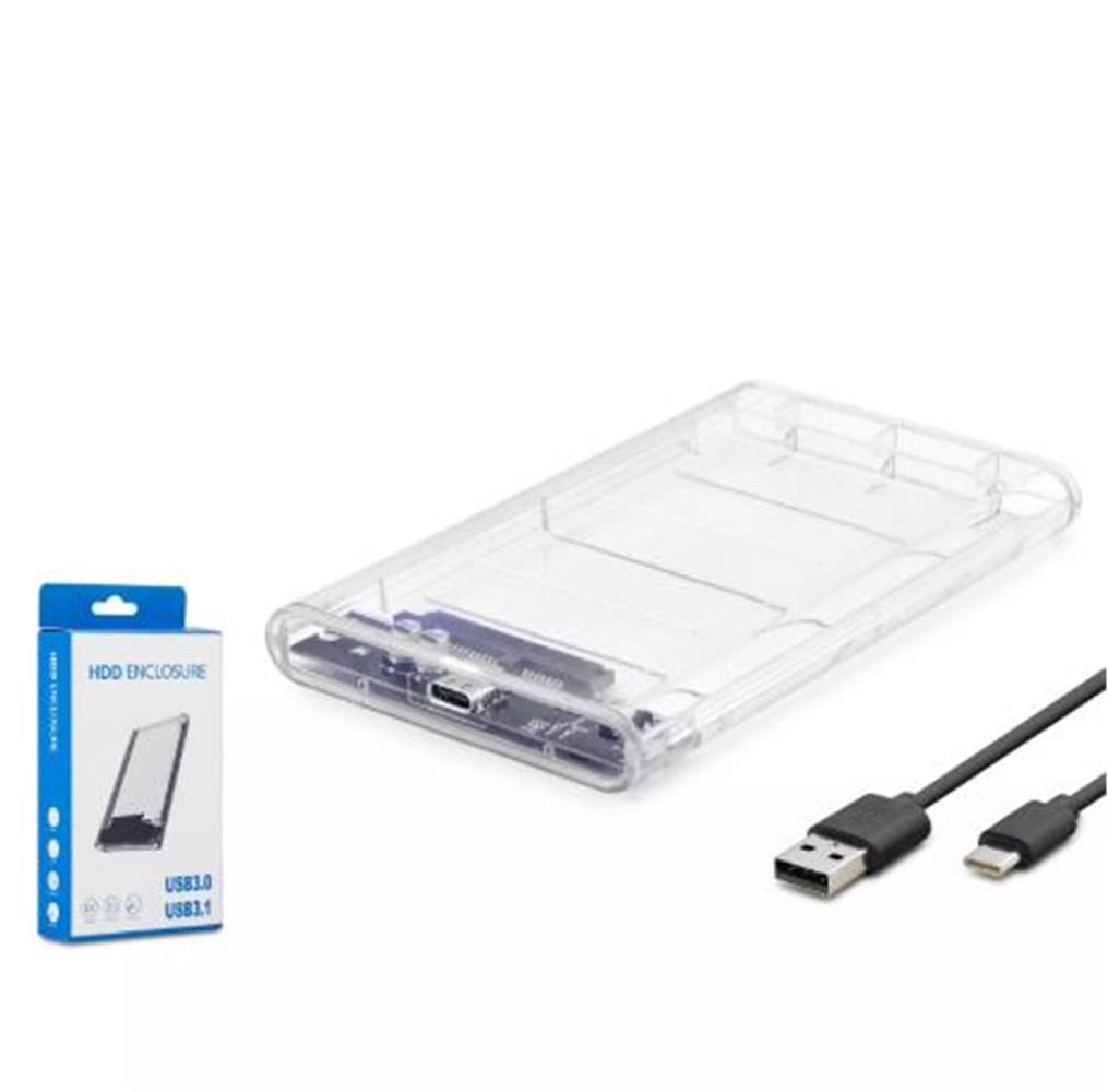 HADRON HDX1766 HDD KUTU TYPE-C3.1 + USB3.0 2.5" TRANSPARENT