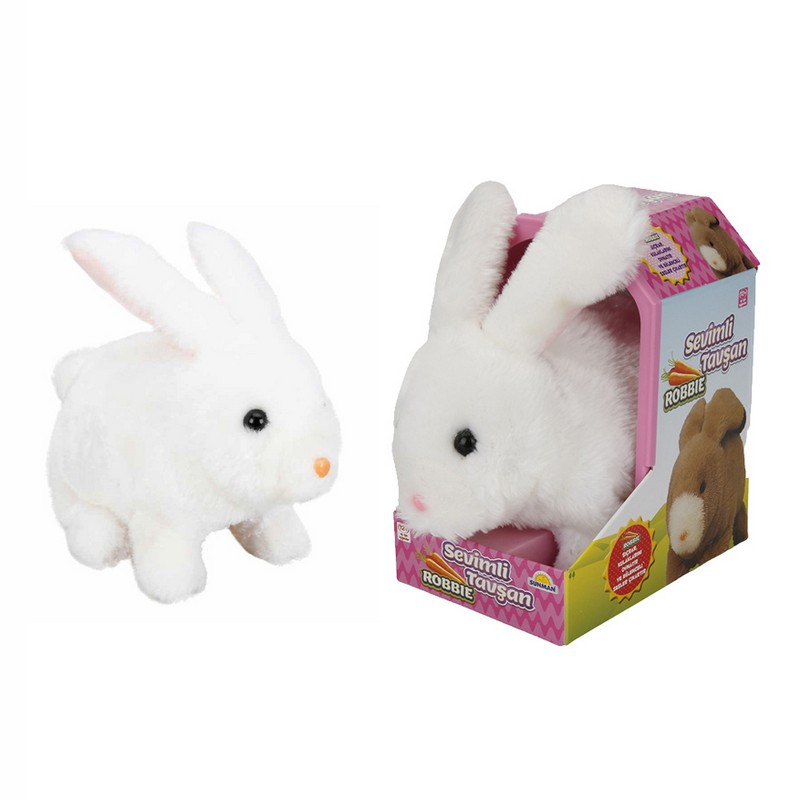 Hareketli ve Sesli Oyuncak Sevimli Peluş Tavşan Robbie