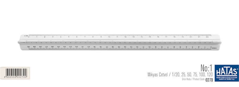 Hatas Mikyas 30cm No:1 Cetvel 0270
