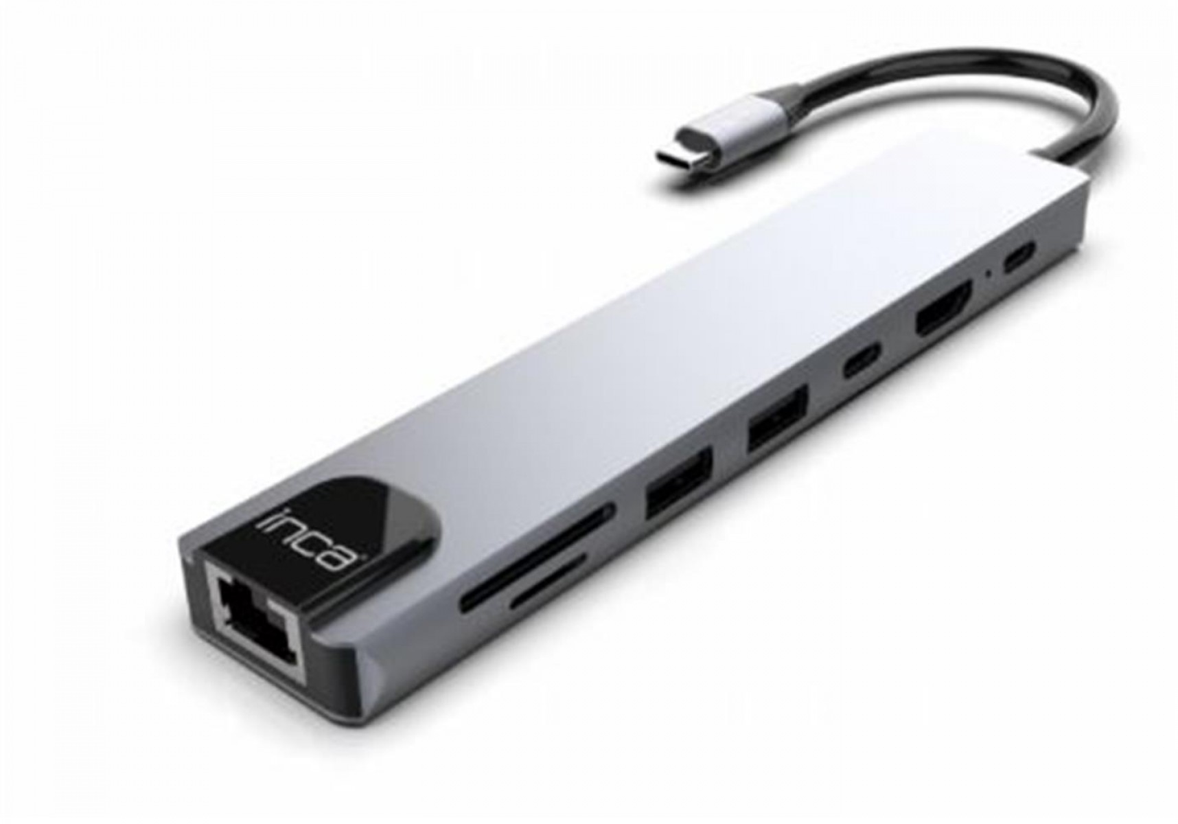 Inca ITPC-7T Type-C Giriş 2XType-C Çoklayıcı RJ-45 HDMI 4K@30 USB 3.0 Çoklayıcı Micro SD Kart
