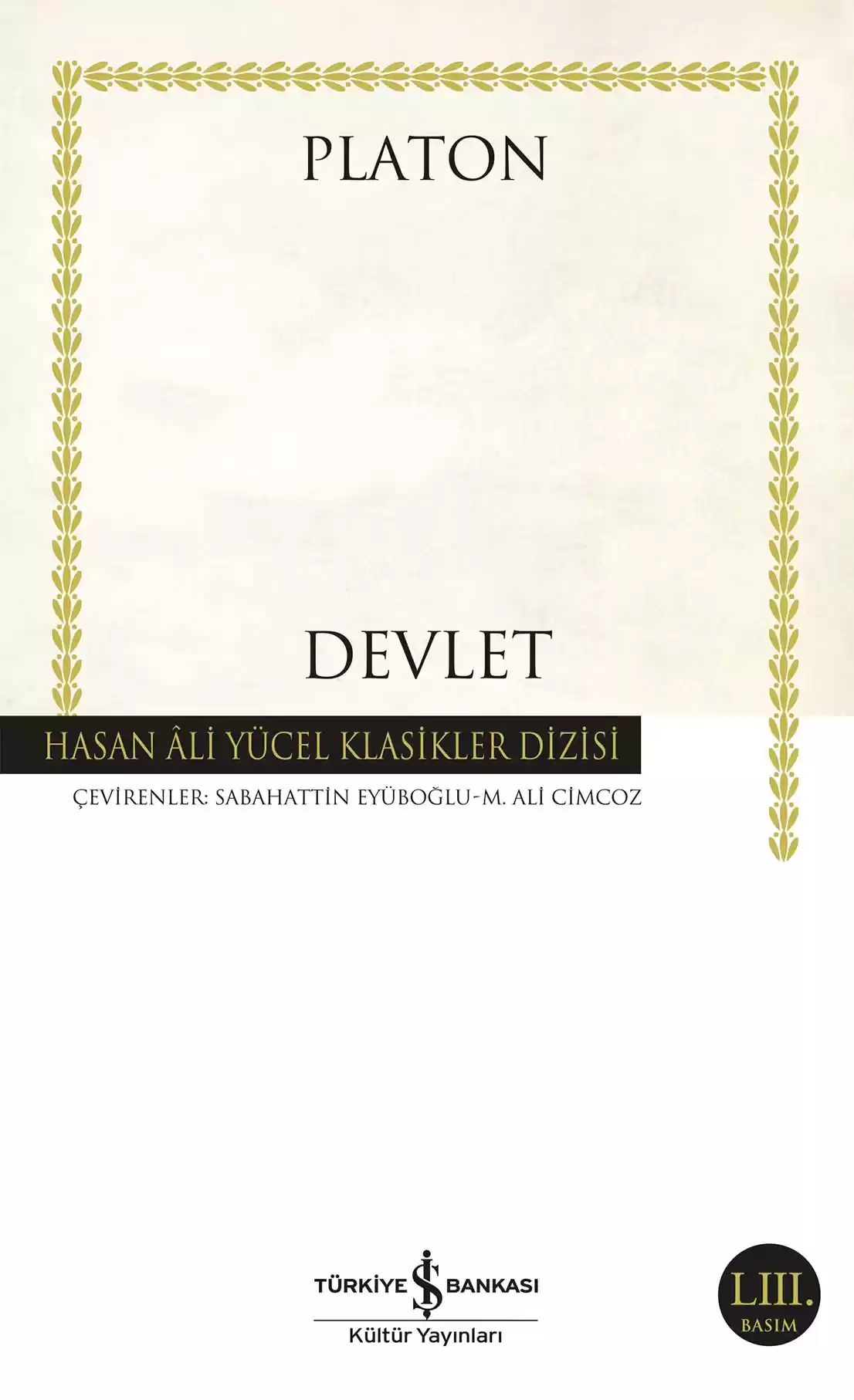 İş Bankası Kültür Yayınları Devlet - Platon