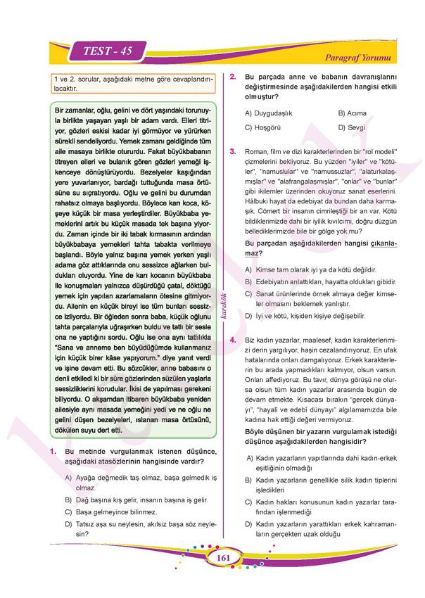 Karekök Yayınları 8. Sınıf  LGS 1. Paragraf Soru Bankası