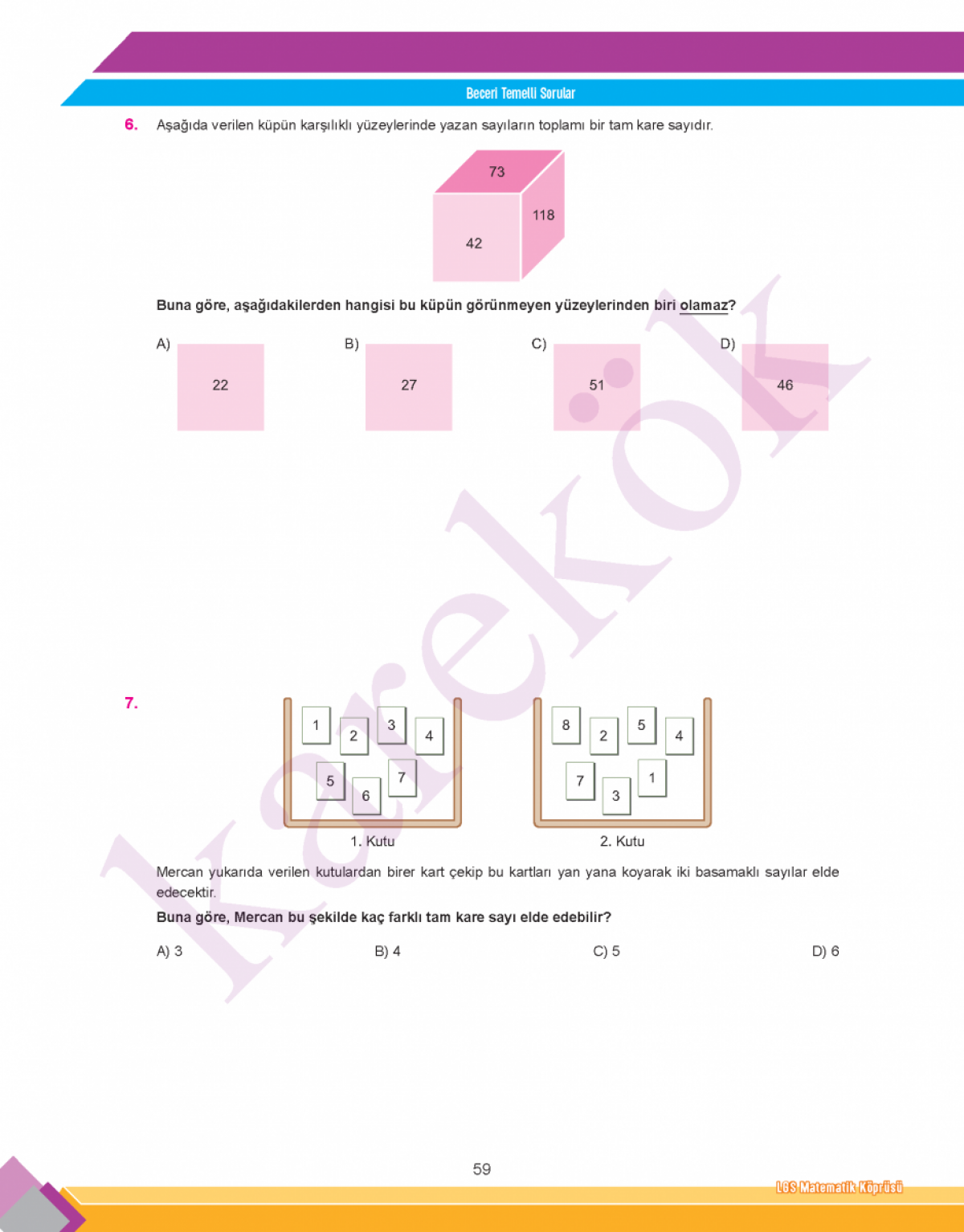 Karekök Yayınları 8. Sınıf LGS Matematik Köprüsü