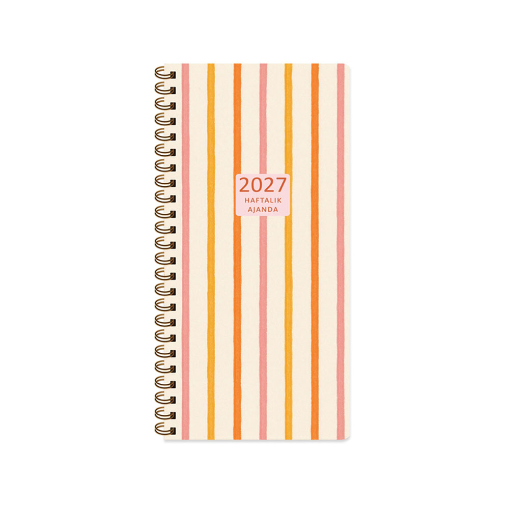 Keskin Color 2027 Haftalık Cep Ajanda 8x16cm - Çizgi
