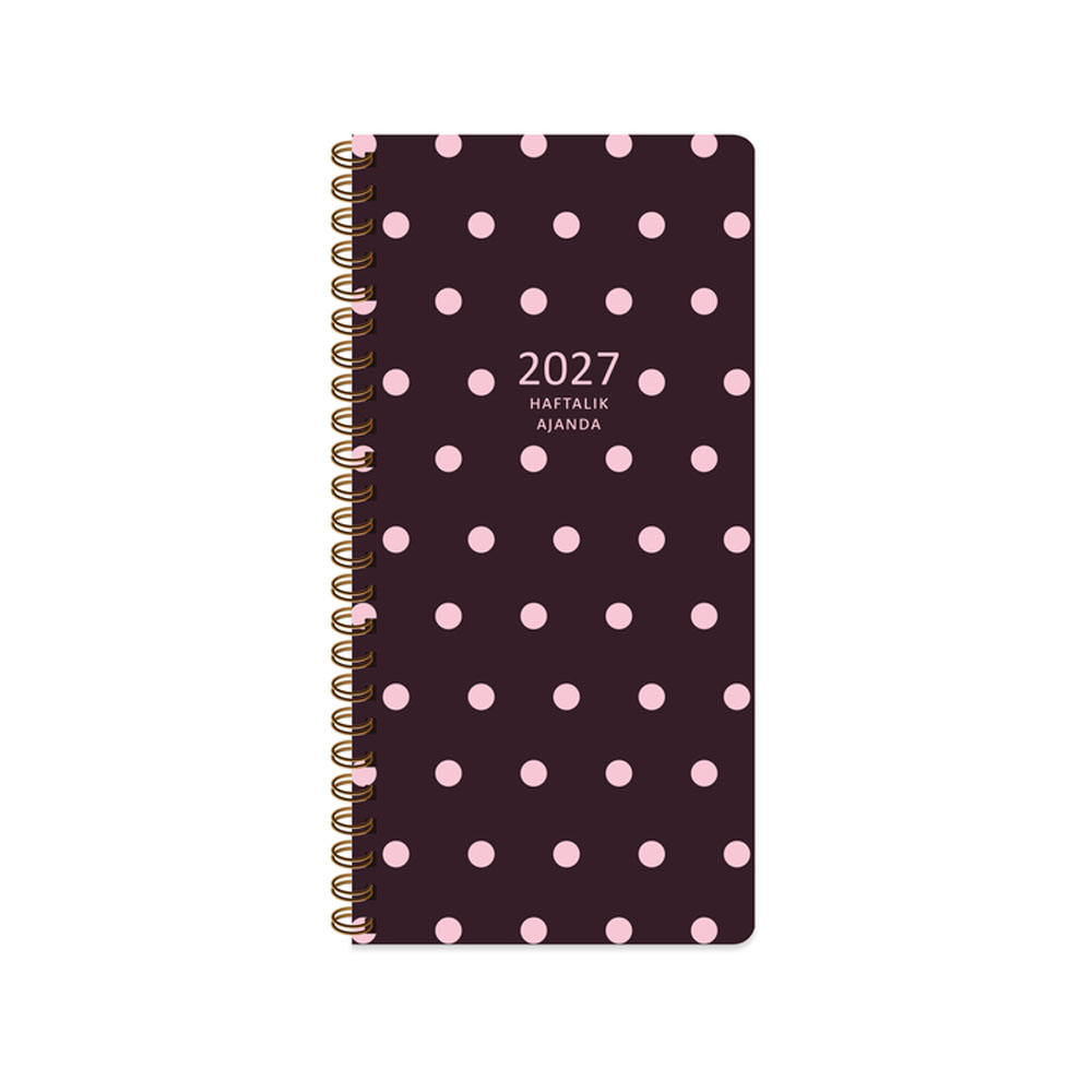 Keskin Color 2027 Haftalık Cep Ajanda 8x16cm - Puantiye