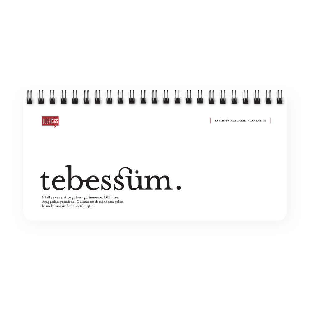 Keskin Color Lugat 365 Spiralli Tarihsiz Haftalık Planlayıcı - Tebessüm