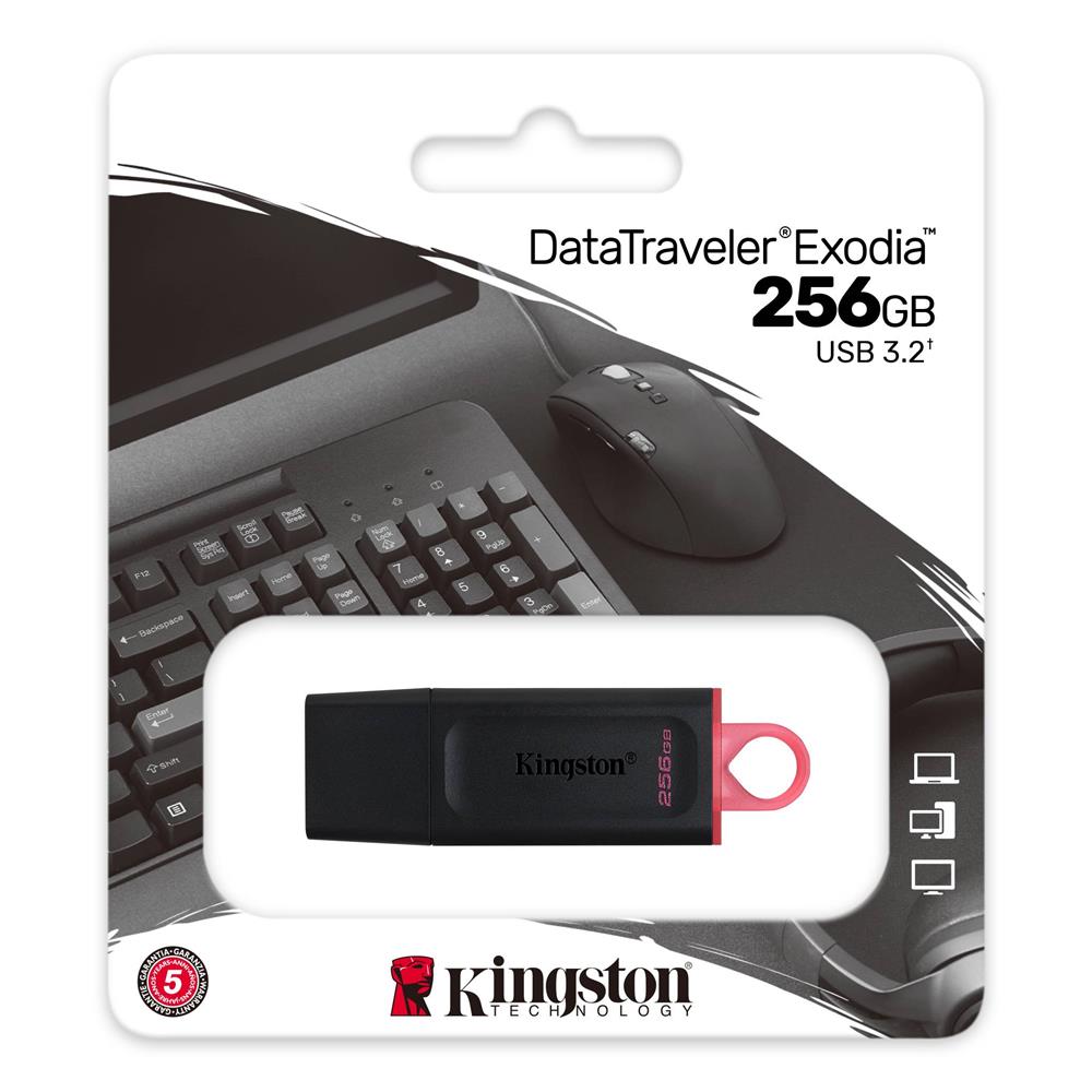 Kingston 256GB USB3.2 Gen 1 DataTraveler Exodia (Black + Teal) Flash Bellek / DTX/256GB Kingston 256GB USB3.2 Gen 1 DataTraveler Exodia (Black + Teal) Flash Bellek / DTX/256GB