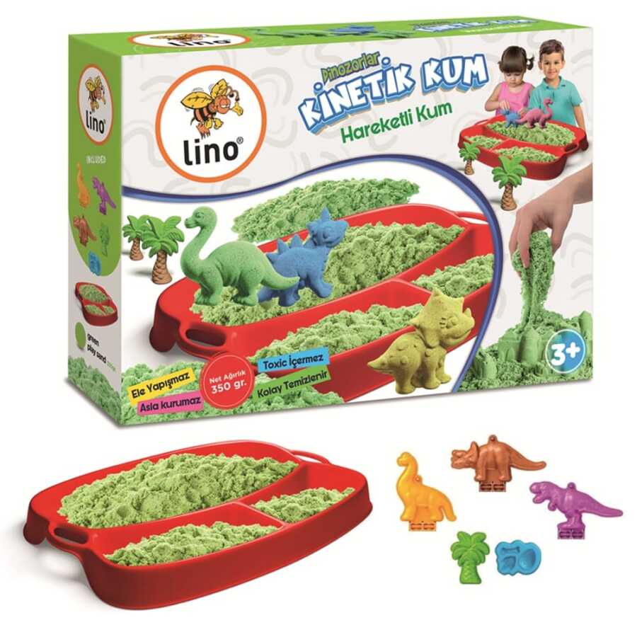 Lino 350gr Kinetik Kum Seti Dinazorlar Yeşil Lino 350gr Kinetik Kum Seti Dinazorlar Yeşil