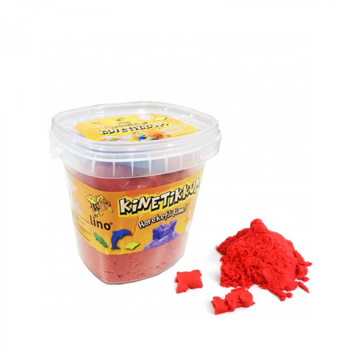 Lino Kinetik Kum Kovalı 500gr 3'lü Kalıp Kırmızı / LN-500KR