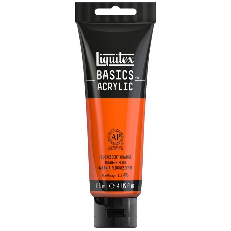 Liquitex Basics Acrylic 118ml Akrilik Boya Fluorescent Orange 982 Liquitex Basics Acrylic 118ml Akrilik Boya Fluorescent Orange 982