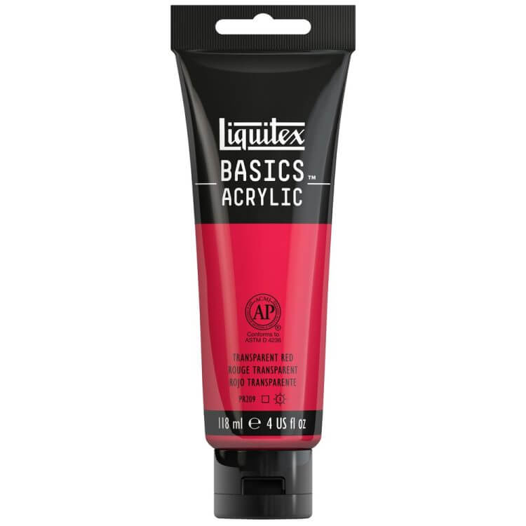 Liquitex Basics Acrylic 118ml Akrilik Boya Transparent Red 47
