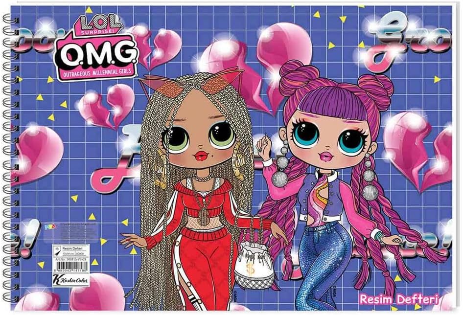 L.O.L. OMG 25x35cm 15 Yapraklı Spiralli Resim Defteri / 300215-79