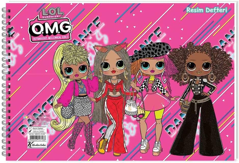 L.O.L. OMG 25x35cm 15 Yapraklı Spiralli Resim Defteri / 300215-79