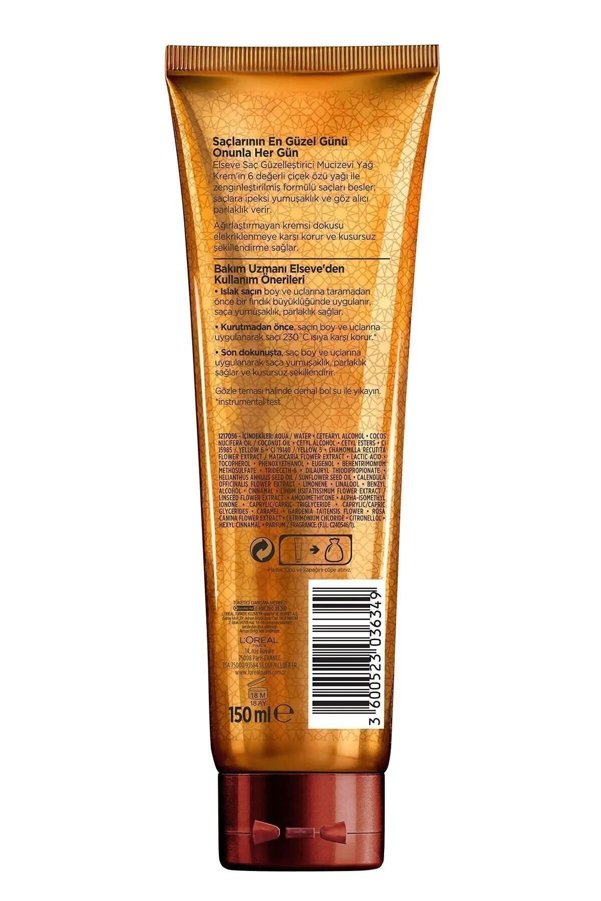 L'Oreal Paris Elseve Mucizevi Yağ Oil In Krem 150ml Kuru Saçlar / 036332