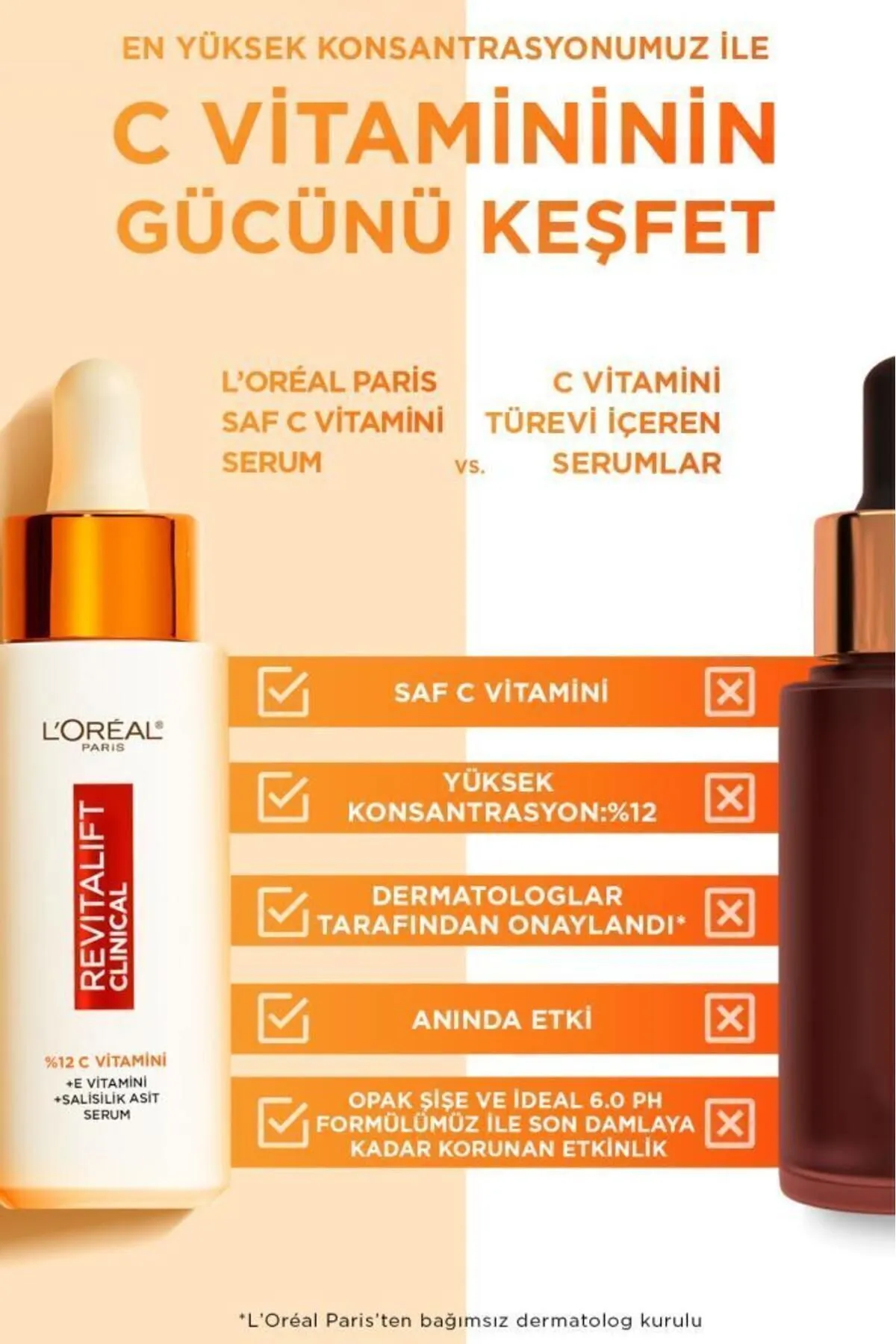 L'Oreal Paris Revitalift Clinical %12 Saf C Vitamini Aydınlatıcı Serum 30ml / 069780 L'Oreal Paris Revitalift Clinical %12 Saf C Vitamini Aydınlatıcı Serum 30ml / 069780