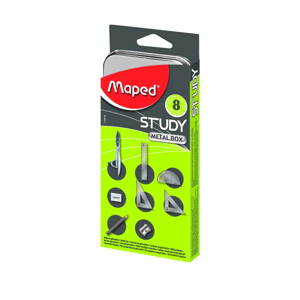 Maped Study Nikel Metal Kutu 8'li Pergel Takımı / 119418 Maped Study Nikel Metal Kutu 8'li Pergel Takımı / 119418