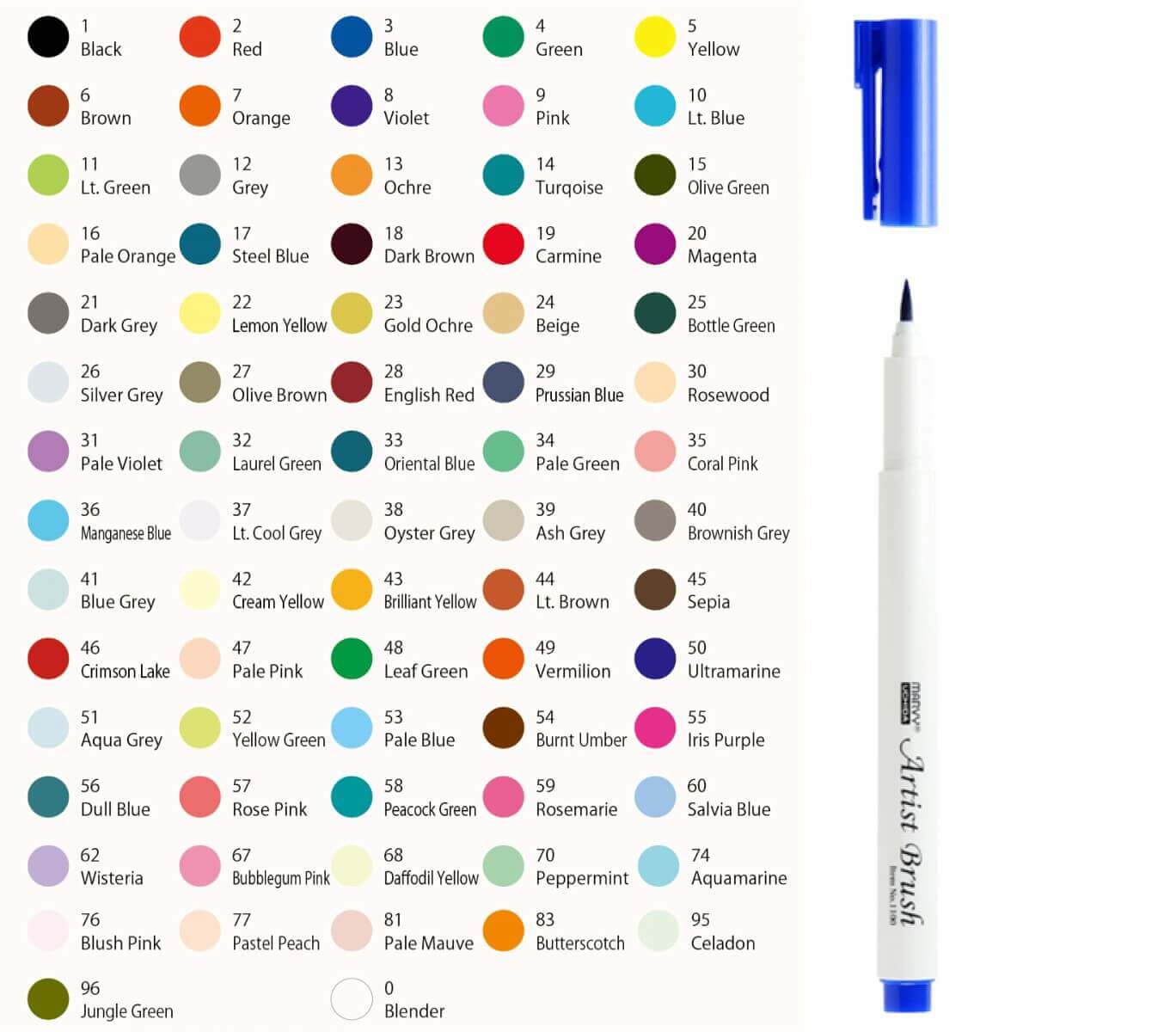 Marvy Artist 1100 Brush Pen Dull Blue 56