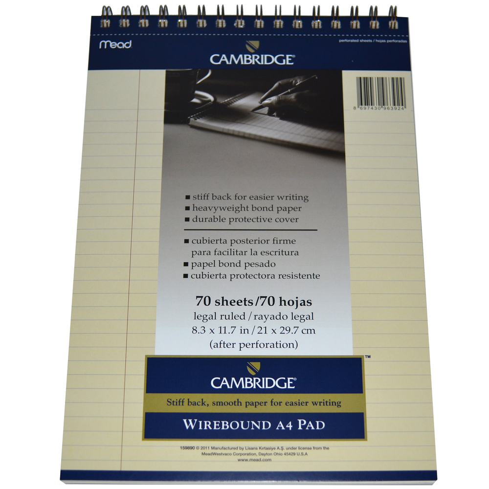 Mead Cambridge A4 Bloknot Çizgili 70 Yaprak Fildişi Kağıt Mead Cambridge A4 Bloknot Çizgili 70 Yaprak Fildişi Kağıt