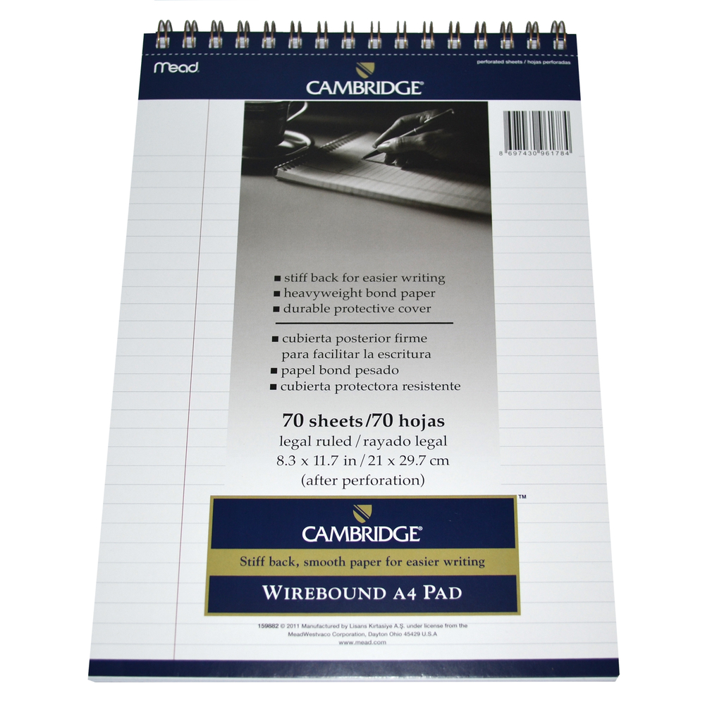 Mead Cambridge A4 Bloknot Kareli 70 Yaprak Beyaz Kağıt Mead Cambridge A4 Bloknot Kareli 70 Yaprak Beyaz Kağıt