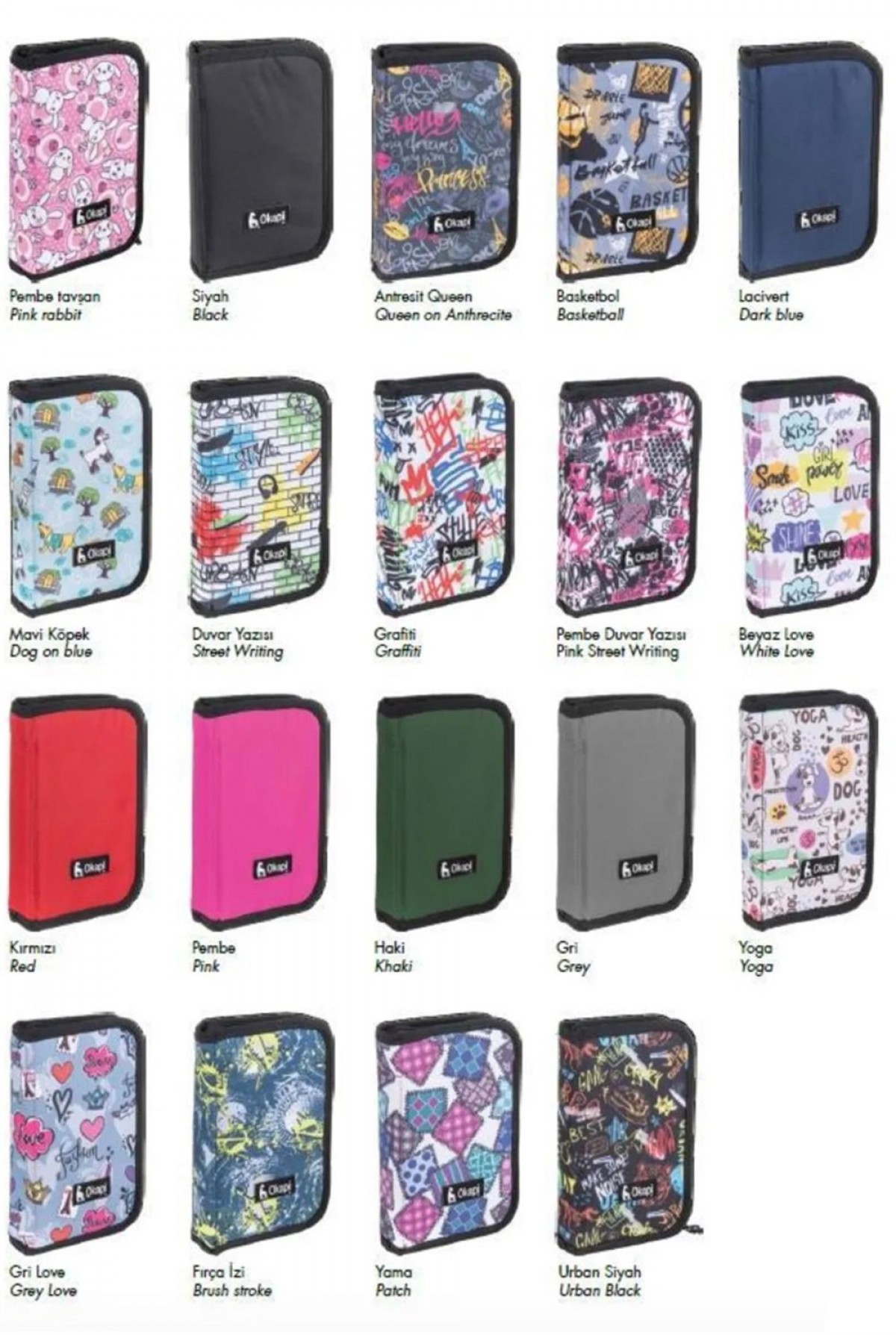 Okapi İki Kapaklı Kalemlik Desenli / OKP-123/AS Okapi İki Kapaklı Kalemlik Desenli / OKP-123/AS