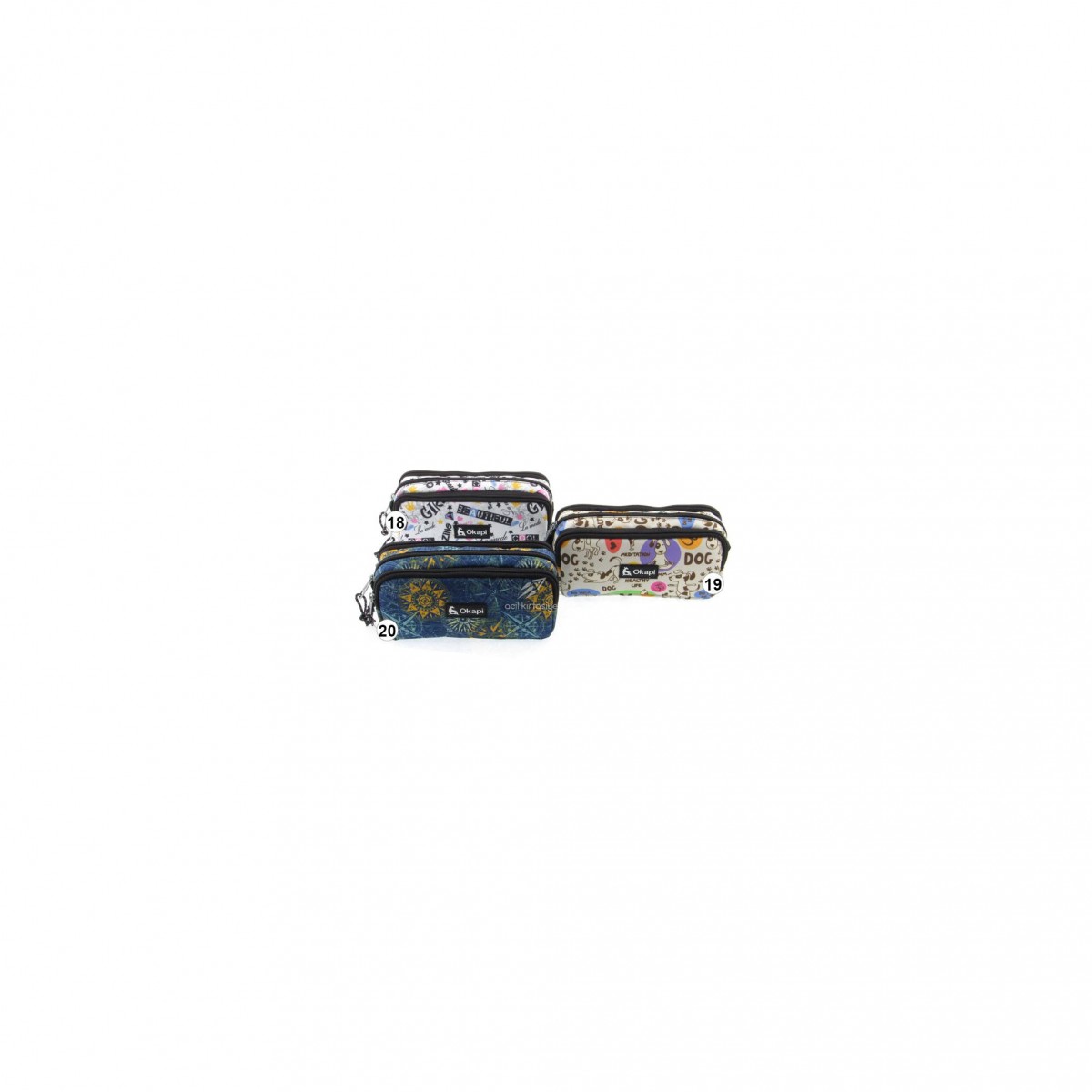 Okapi Üç Gözlü Kalemlik Desenli / OKP-101/AS