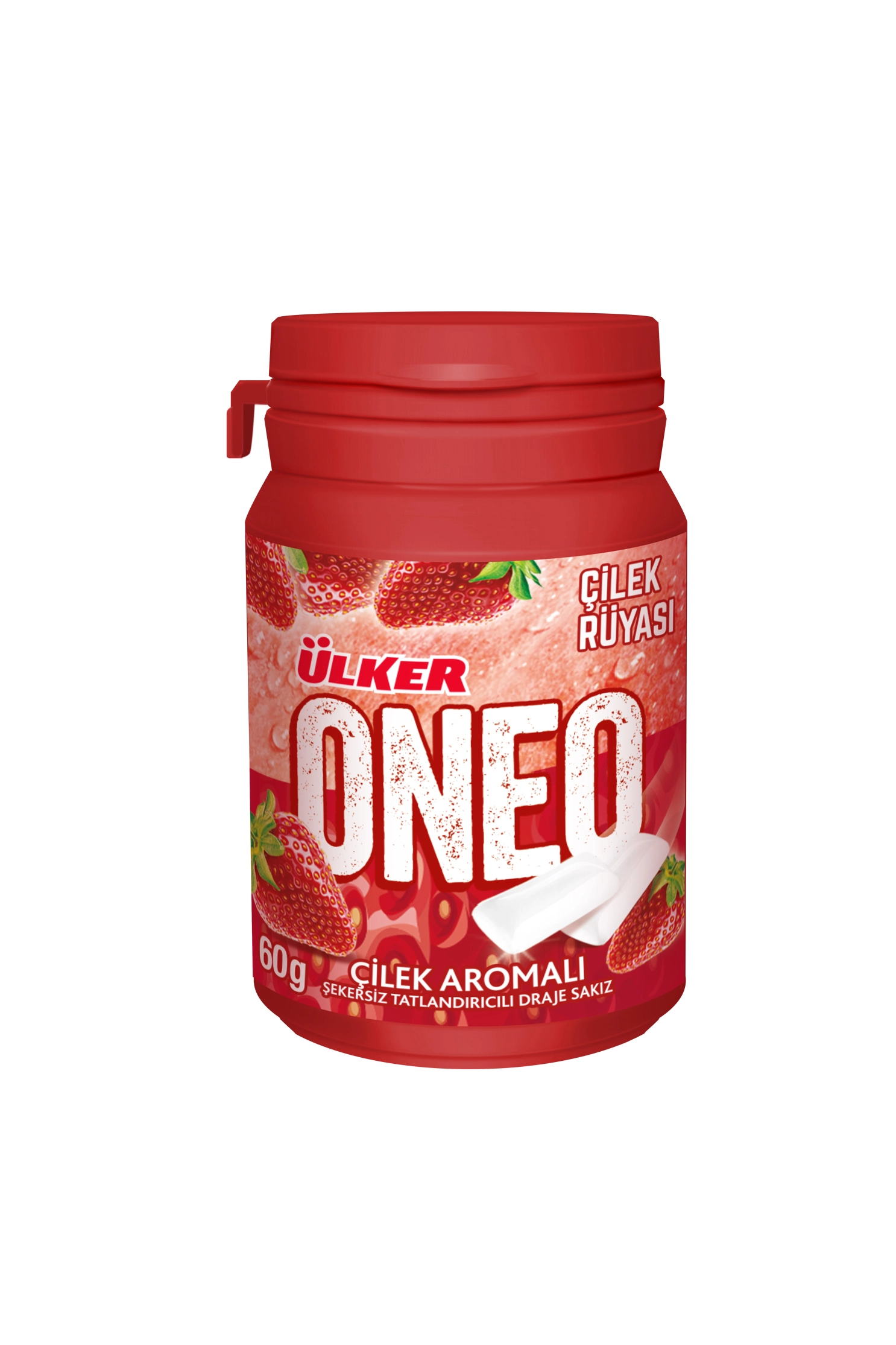 Oneo Şişe 60gr Çilek Aromalı Draje Sakız / 0216309