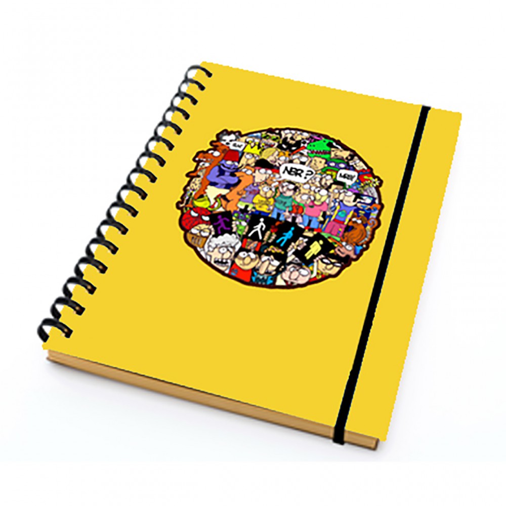 Paklon Desenli Sert Kapak 14x21 Cm Spiralli Defter 100 Yp Çizgili - Kalabalığı Sevmem