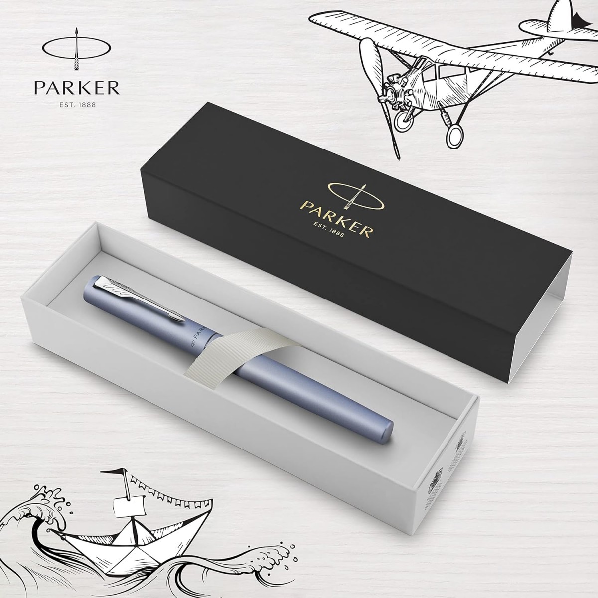 Parker Vector XL Mat Dolma Kalem, M Uç - Gümüş Mavi /