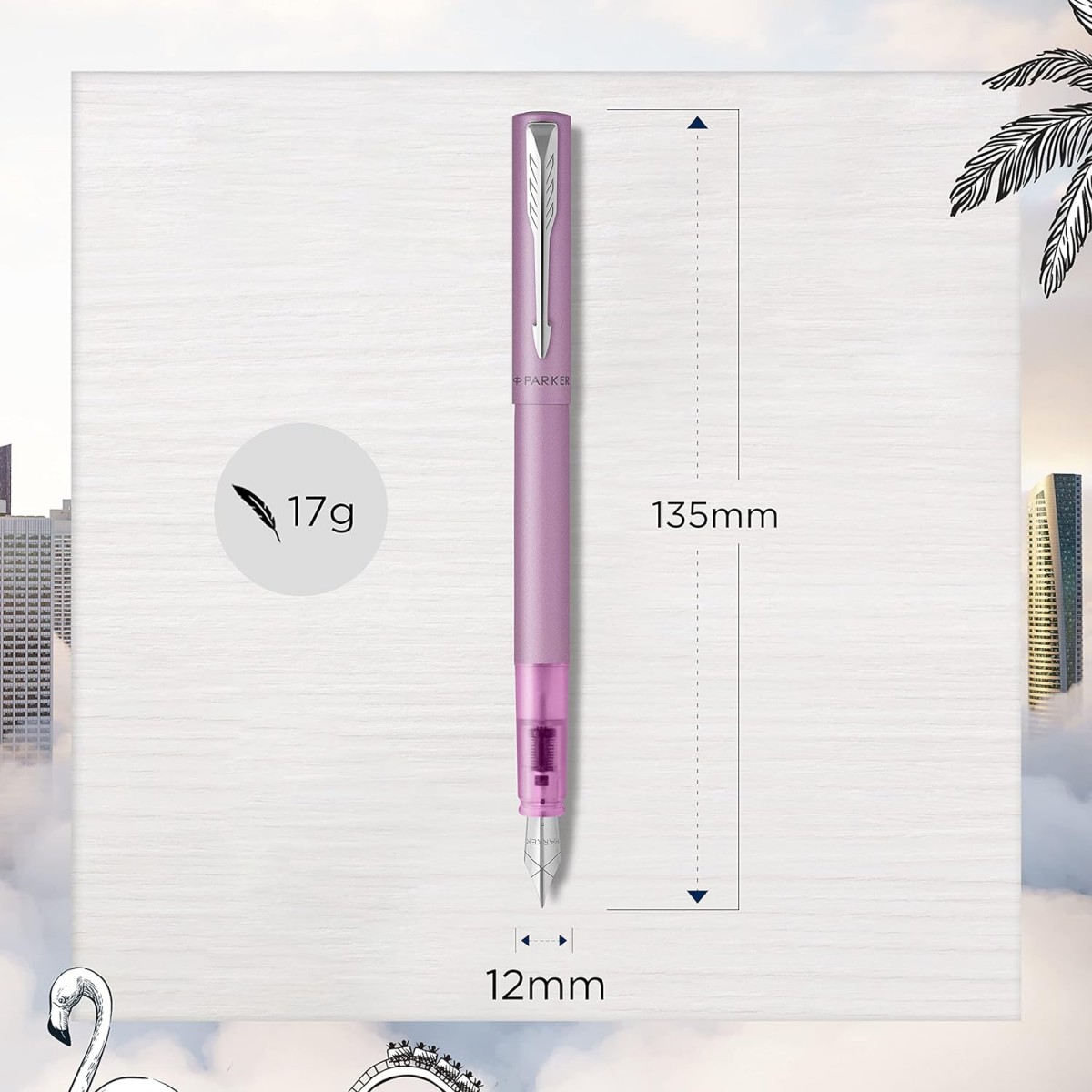 Parker Vector XL Mat Dolma Kalem, M Uç - Lila /