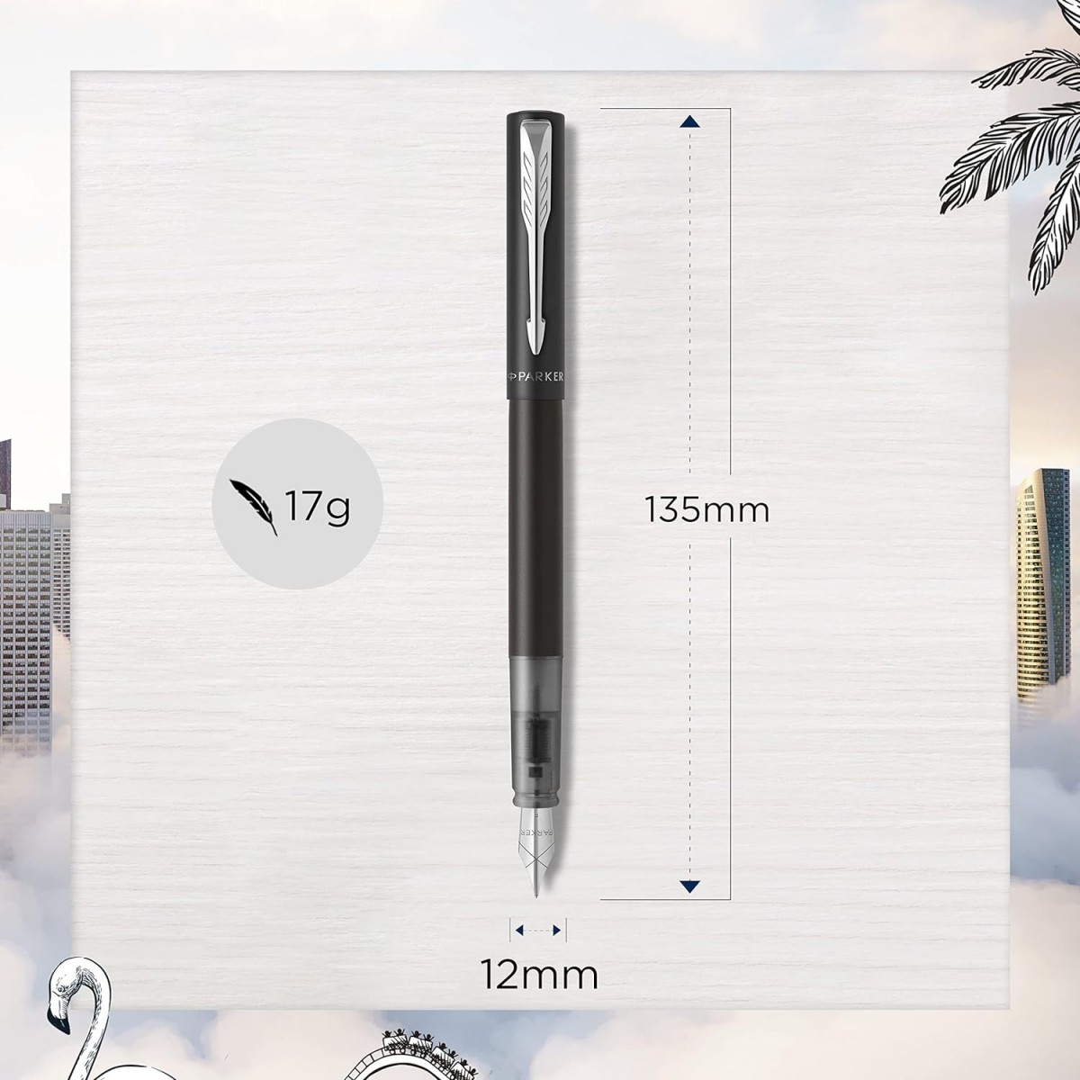 Parker Vector XL Mat Dolma Kalem, M Uç - Siyah /