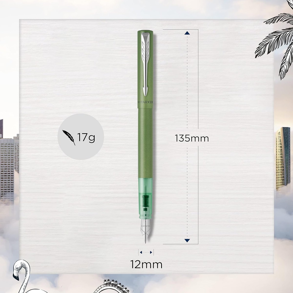 Parker Vector XL Mat Dolma Kalem, M Uç - Yeşil /