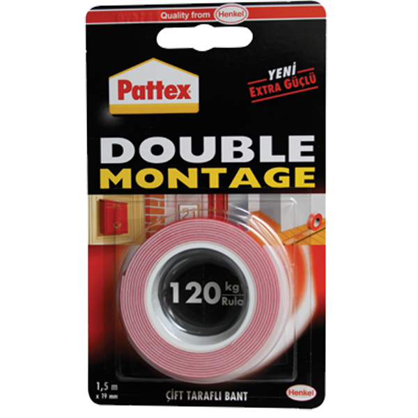 Pattex Double Montage 1.5x19mm Çift Taraflı Montaj Bandı / 11483609 Pattex Double Montage 1.5x19mm Çift Taraflı Montaj Bandı / 11483609