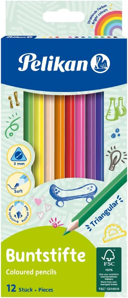 Pelikan 12'li Üçgen Kuru Boya Kalemi / 700115