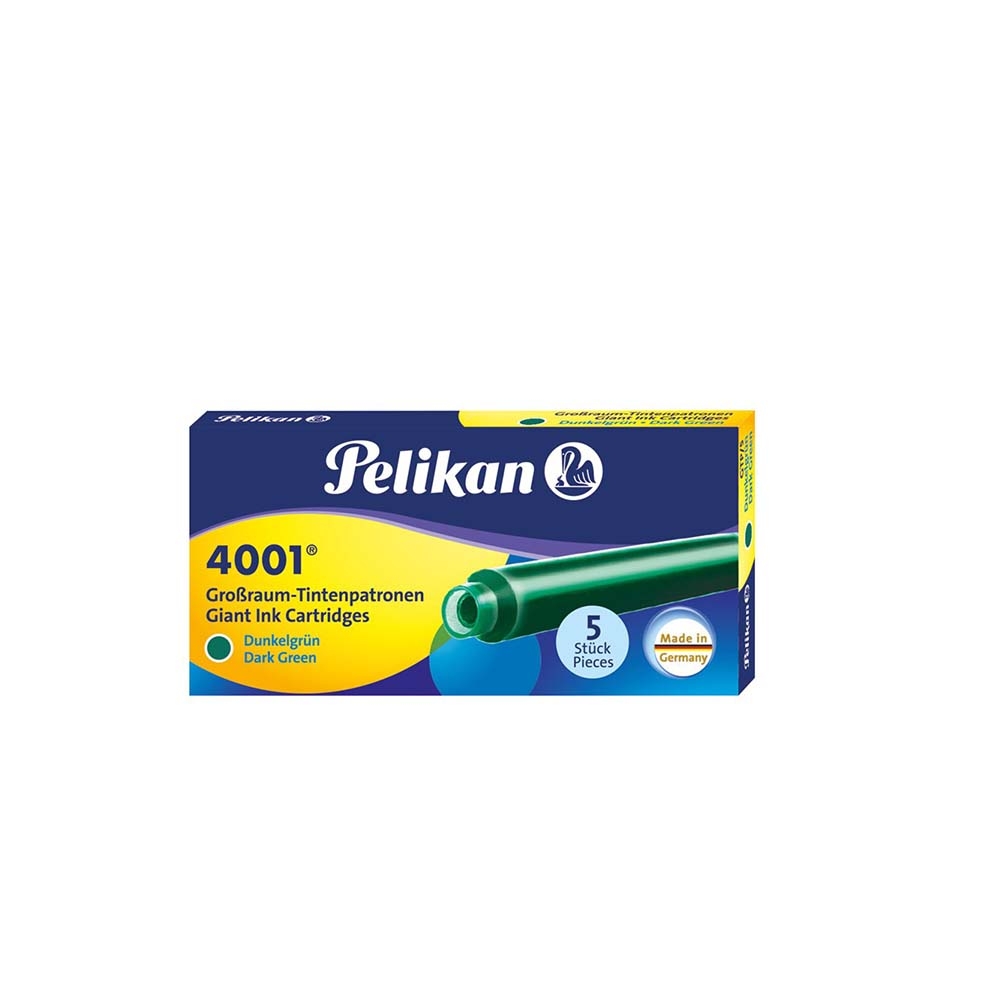 Pelikan 4001 Dolma Kalem Kartuşu Büyük Boy koyu Yeşil (5li paket) Pelikan 4001 Dolma Kalem Kartuşu Büyük Boy koyu Yeşil (5li paket)