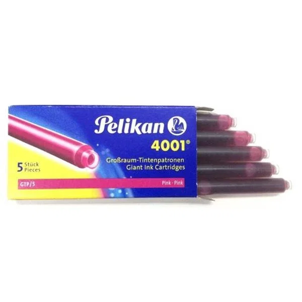 Pelikan 4001 Dolma Kalem Kartuşu Büyük Boy Pembe (5li paket) Pelikan 4001 Dolma Kalem Kartuşu Büyük Boy Pembe (5li paket)