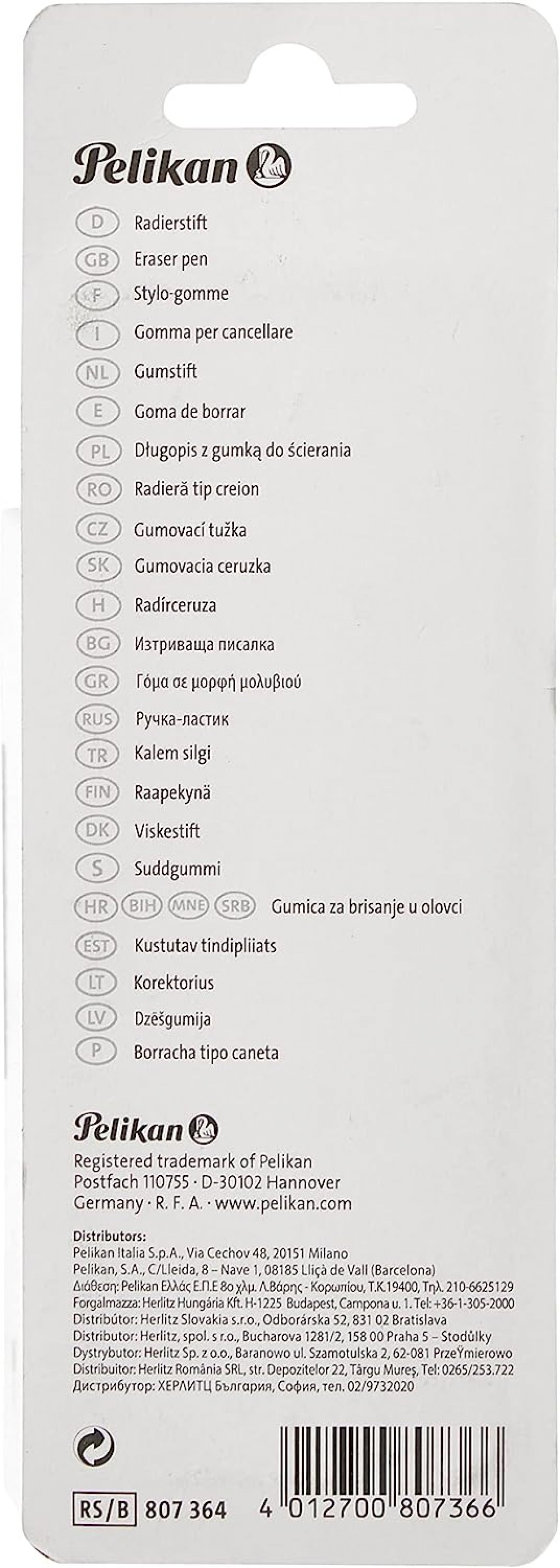 Pelikan Kalem Tipi Silgi Blisterli / 807364